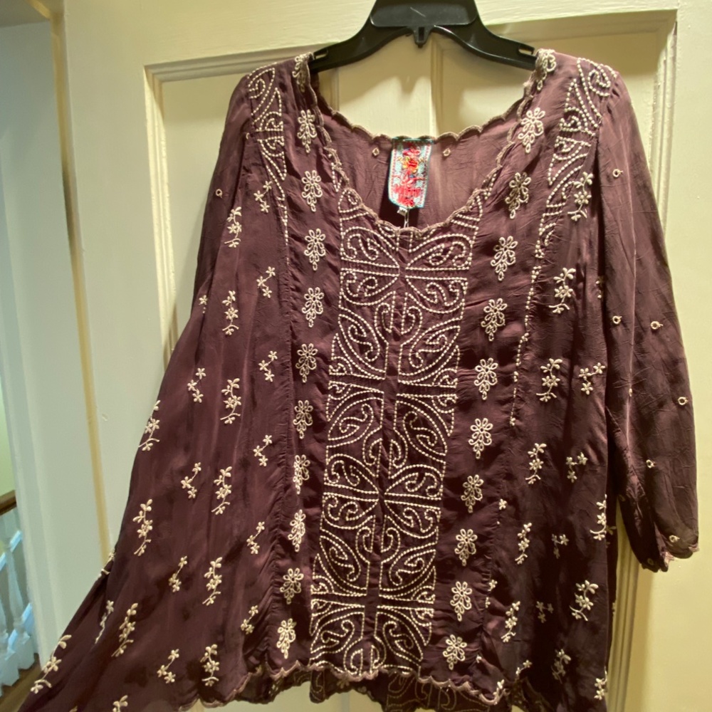 Johnny Was Ridden Blouse, Raisin Color, SizeMedium, NWT - Picture 7 of 7